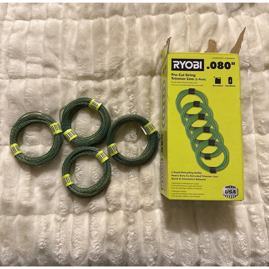 Ryobi .080" Pre-Cut String Trimmer Line (5-Pack) Gasoline & Cordless