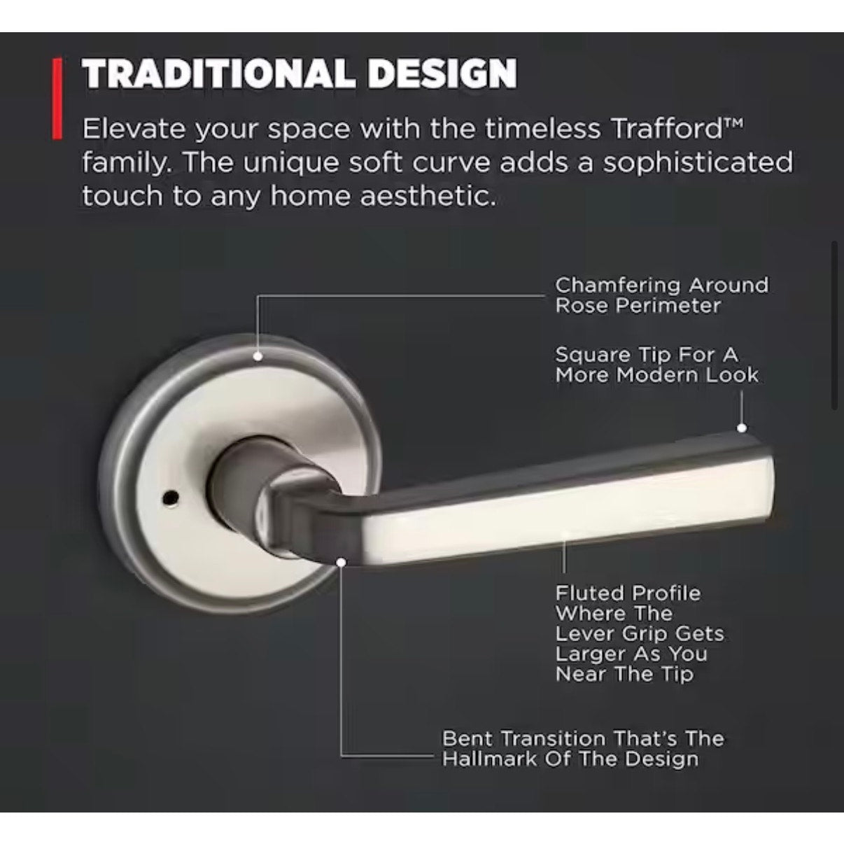 Kwikset Trafford Privacy Door Handle Satin Nickel New