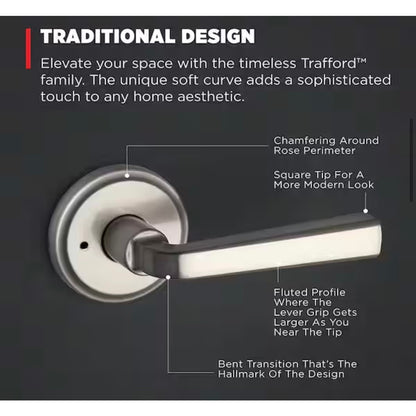 Kwikset Trafford Privacy Door Handle Satin Nickel New