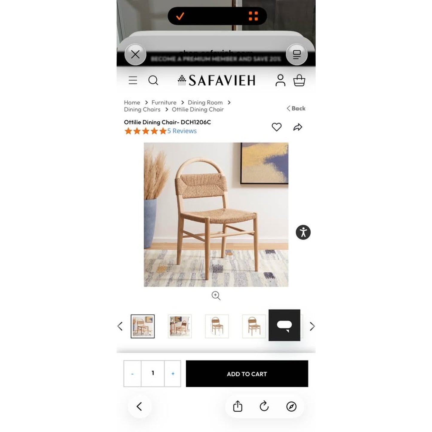 Safavieh dining chair