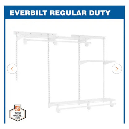 Everbilt 4 ft to 6 ft Regular Duty Closet Organizer Kit New Adjustable Closet System