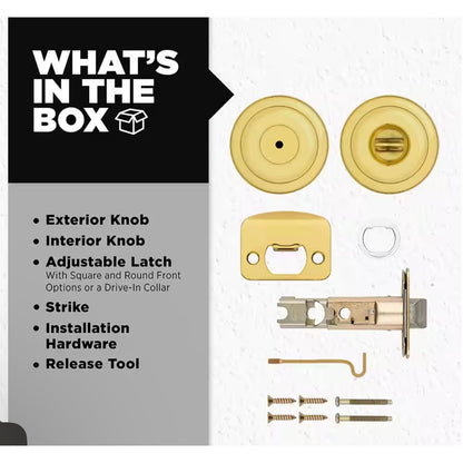 Kwikset Tylo Privacy Door Knob Polished Brass Open Box