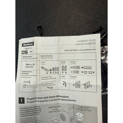 Kwikset Pismo Matte Black Knob Deadbolt Combo As Is