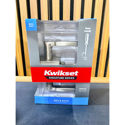 Kwikset Perth Privacy Door Handle Satin Nickel New