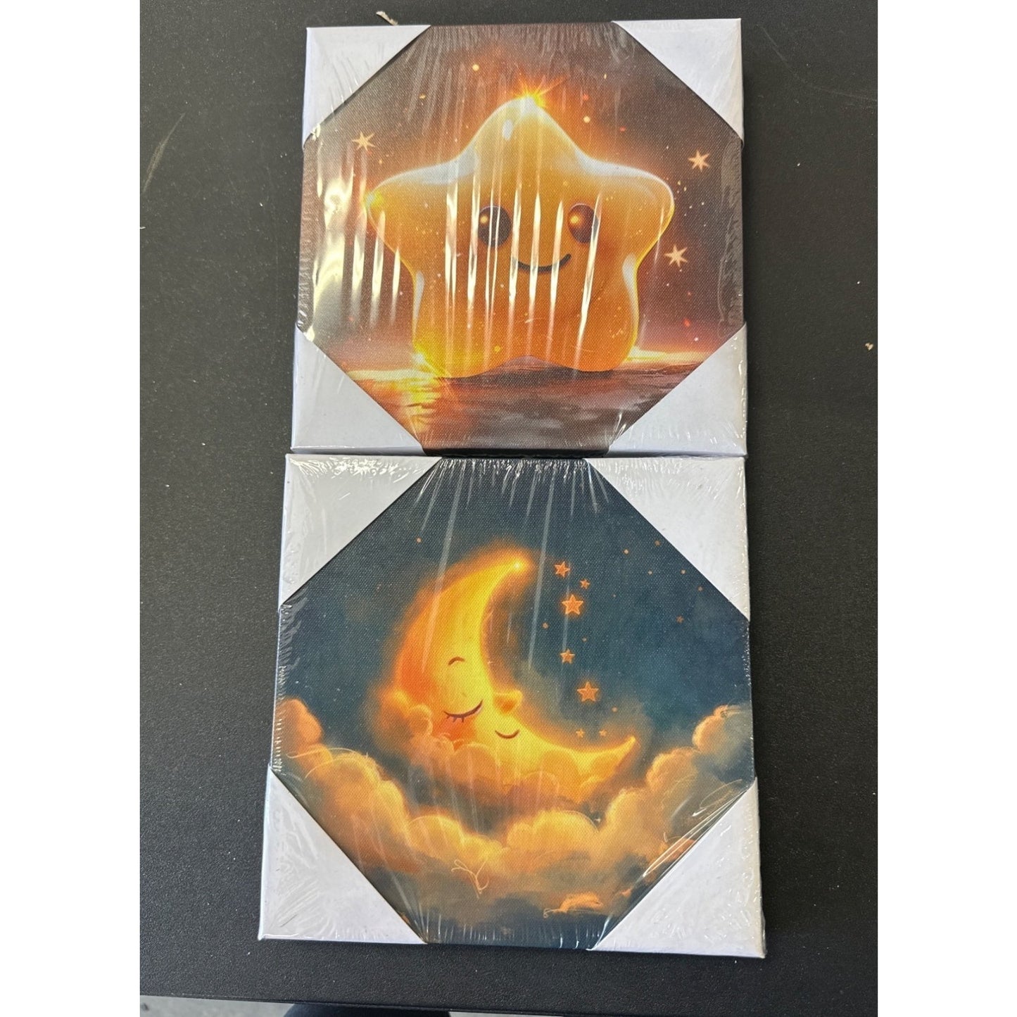 8x8 LED wall art moon and star set home decor