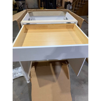 Hampton Bay Edgeley 30” Base Kitchen Cabinet (B30-EDWH) White Slab, Soft-Close, Assembled BRAND NEW