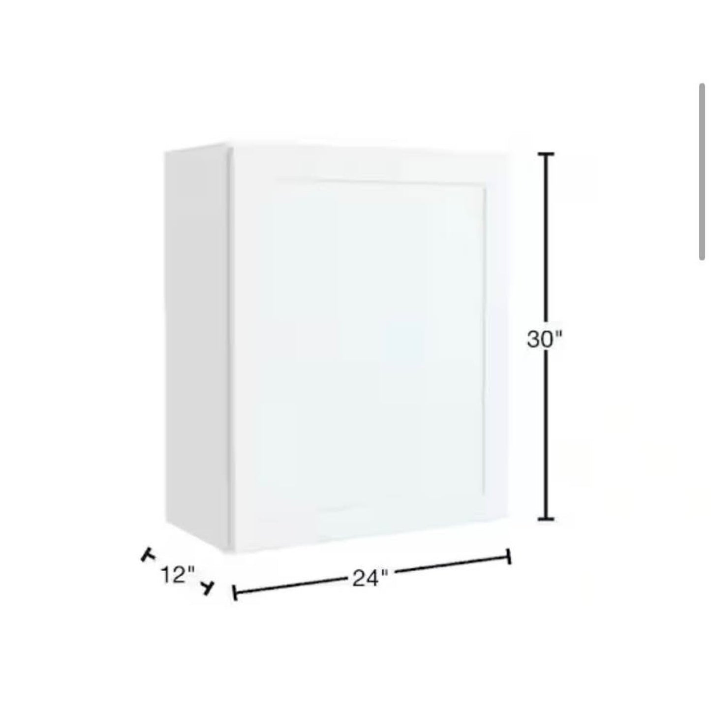 Hampton Bay Courtland 24 in. W x 12 in. D x 30 in. H Assembled Shaker Wall Kitchen Cabinet in Polar
