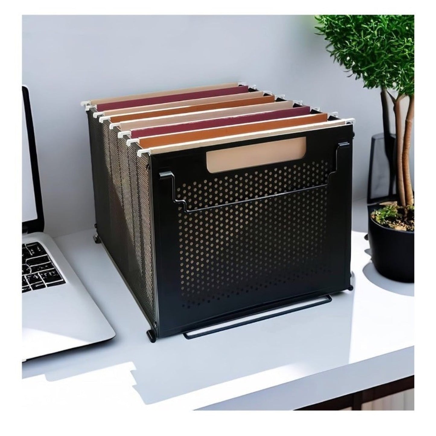 SETTFRFE Letter Size Hanging File Folder Organizer Black Metal