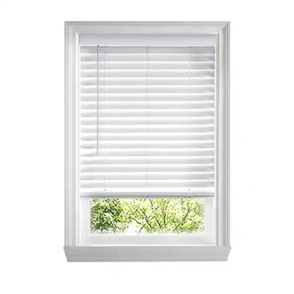 Home Decorators 72 x 64 White Cordless Faux Wood Blinds New 2 in Slats