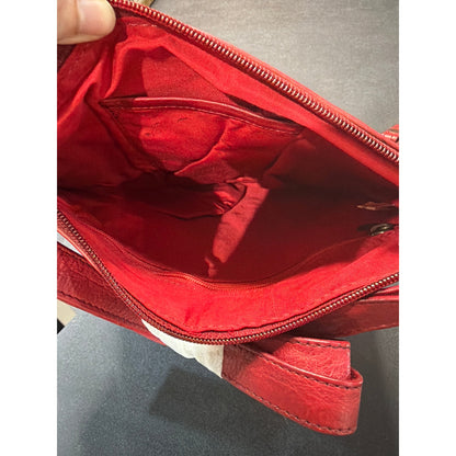 oak leather red bag