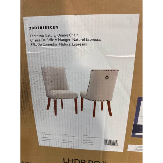 Set of 2 natural color dining chairs