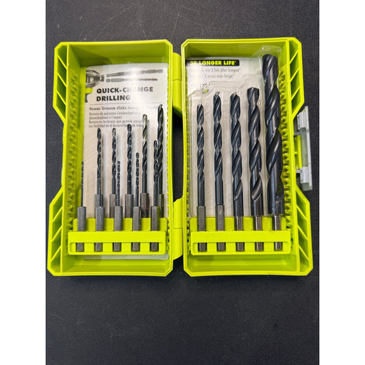 RYOBI 15 Piece Hex Shank Drill Bit Set Used Good