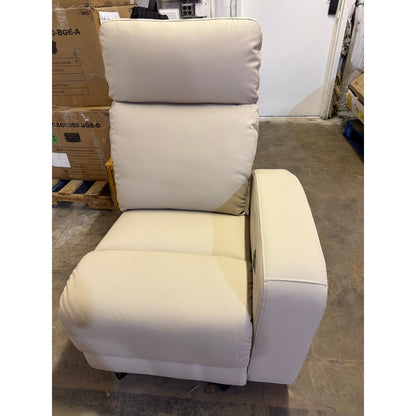 JAYDEN CREATION Gonzalo Power Reclining Loveseat Beige Faux Leather USB Storage New