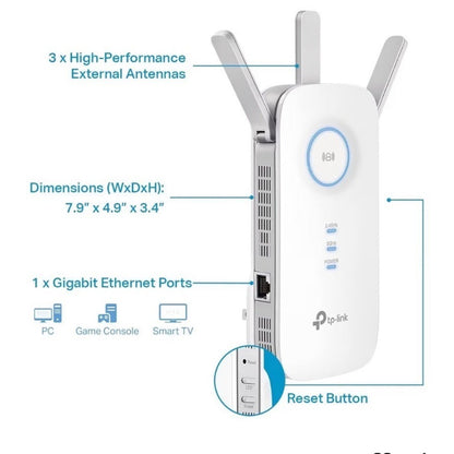 Tp-Link Ac1900 Re550 Dual-Band Wifi Range Extender Signal Booster