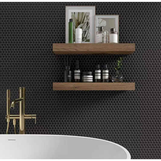 Daltile Black Penny Round Mosaic Tile 2 Cases 21.2 Sq Ft Total New