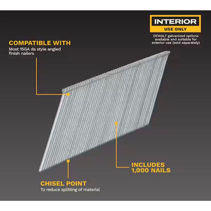 DEWALT 2 in 15 Gauge Finish Nails Open Box