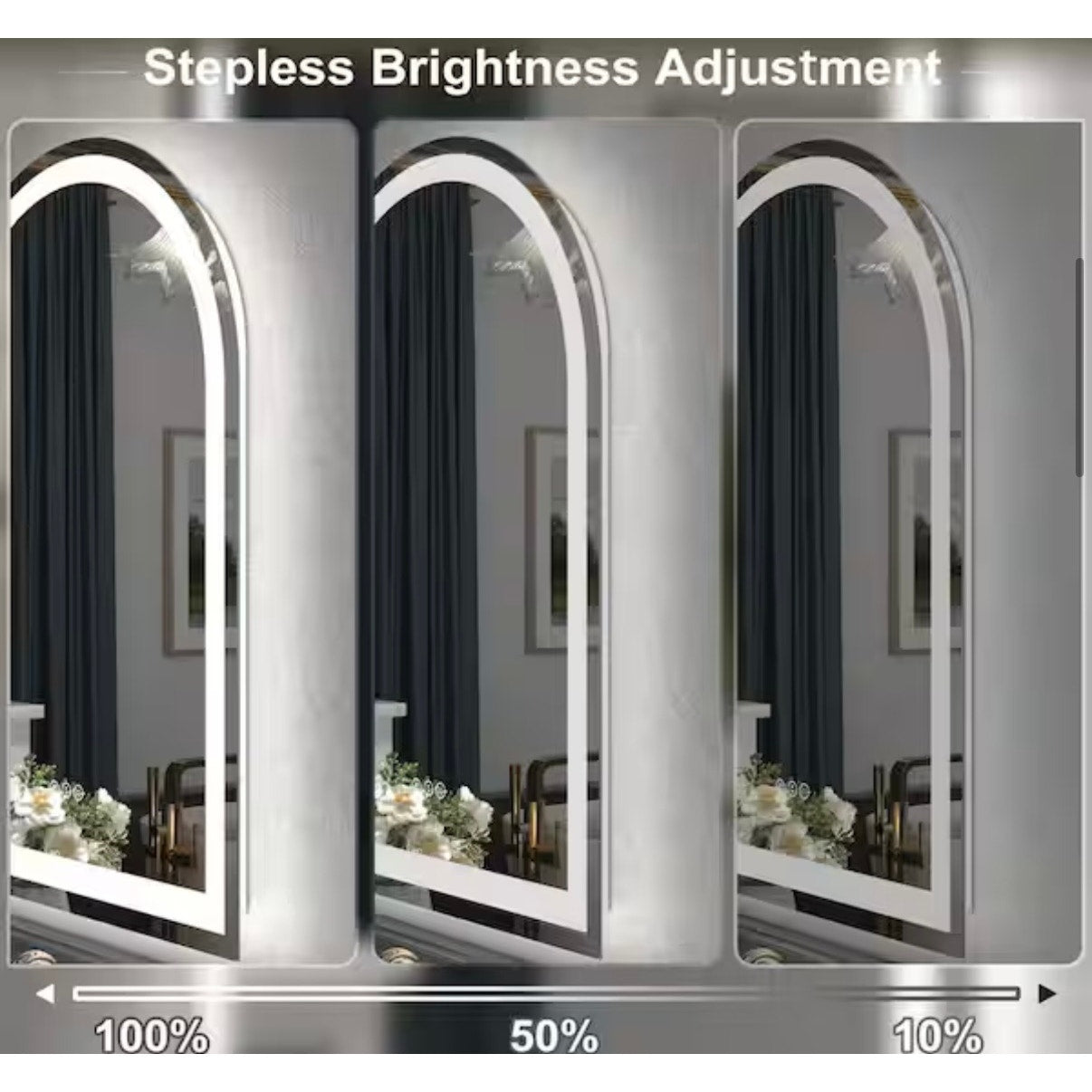 Apmir 26 x 38 Arch LED Bathroom Vanity Mirror Anti Fog Frameless Lighted Mirror New