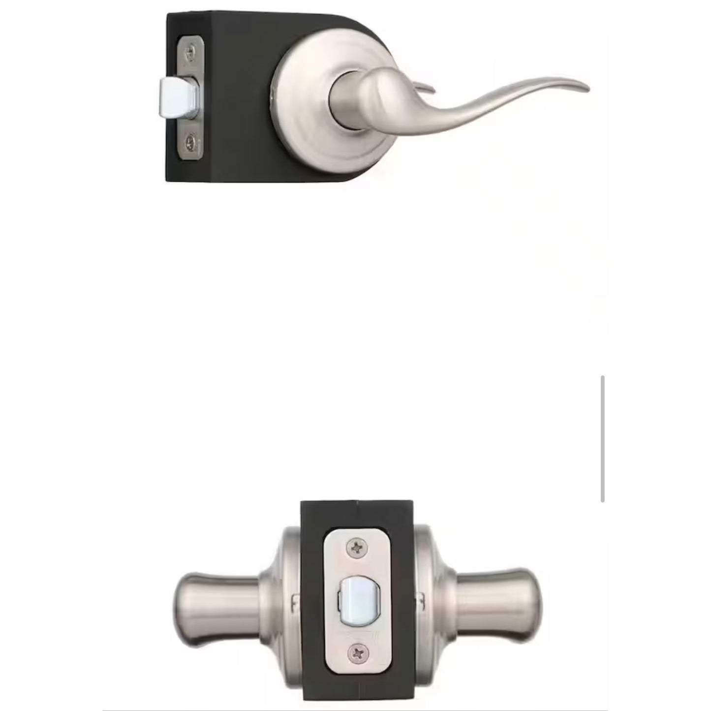 Kwikset Tustin Hall Closet Door Handle Satin Nickel