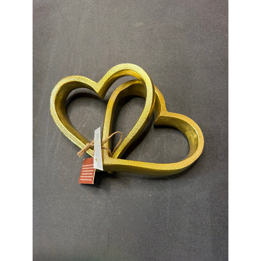 Aluminum Heart Shape Glam Style for Home Office Bedroom Living Room Decor - 2" Gold & Metallic