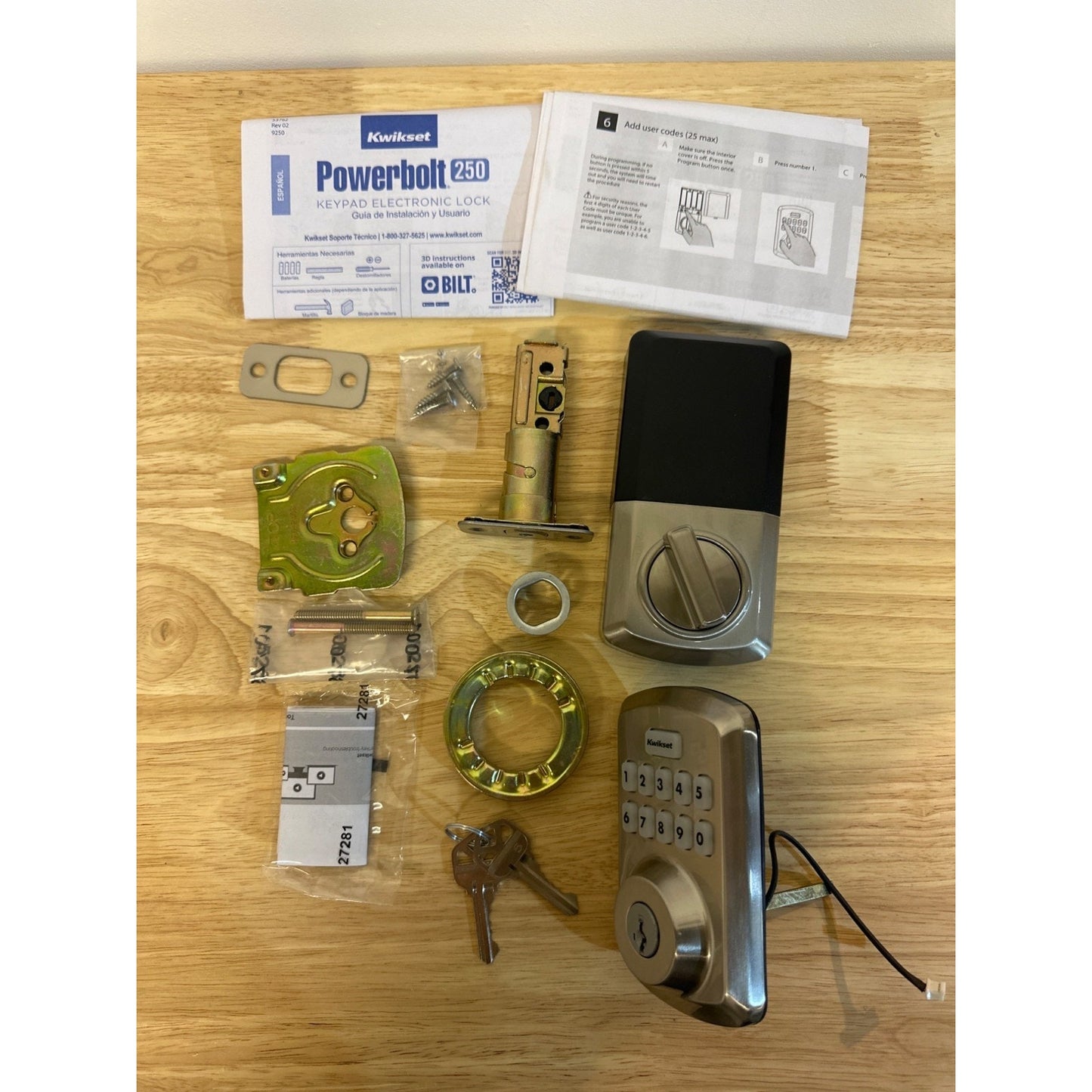 Kwikset Powerbolt 250 Keypad Electronic Deadbolt Satin Nickel Finish