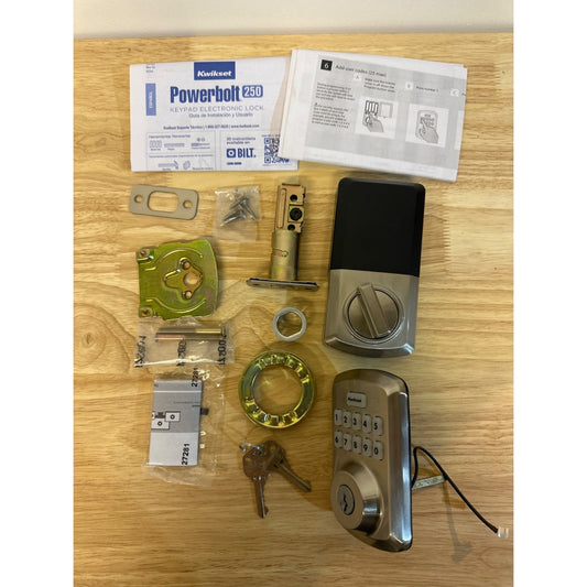 Kwikset Powerbolt 250 Keypad Electronic Deadbolt Satin Nickel Finish