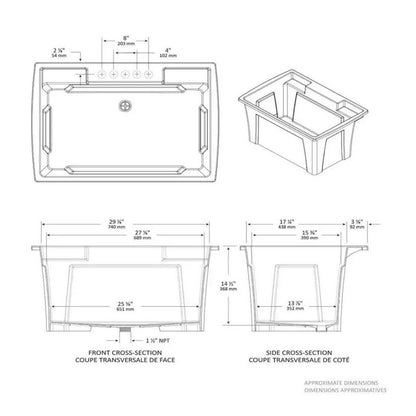 RUGGED TUB 32x22 Granite Utility/Laundry Sink Tub (G32G-1) – NEW – Minor Corner Damage