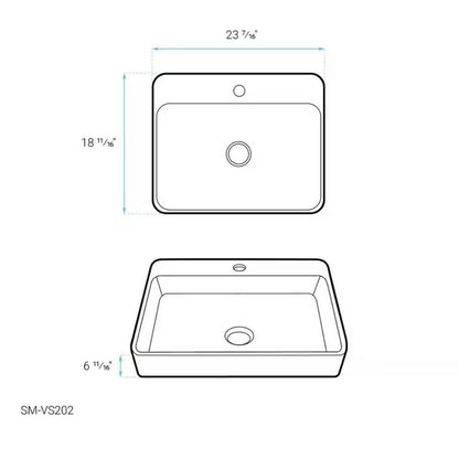 Swiss Madison Carre Rectangular Vessel Sink White (SM-VS202) – NEW