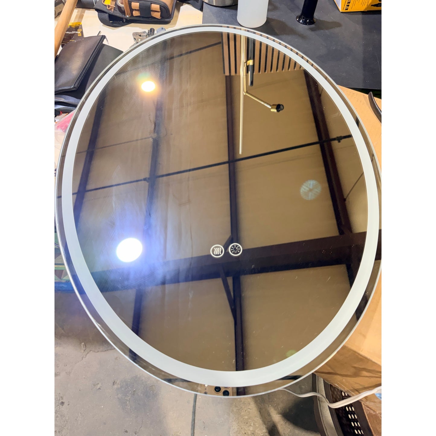 Apmir Oval LED Bathroom Vanity Mirror 20 x 28 Anti Fog Lighted Frameless Mirror