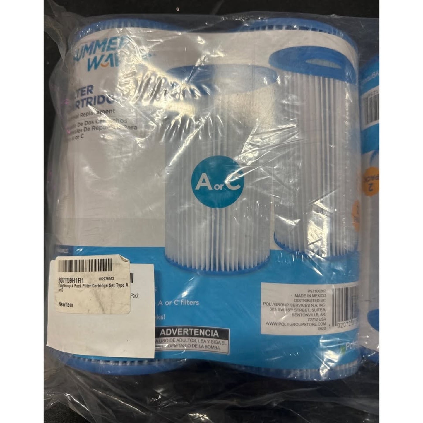 Summer Waves A/C Filter Cartridges 4-Pack Universal Replacement
