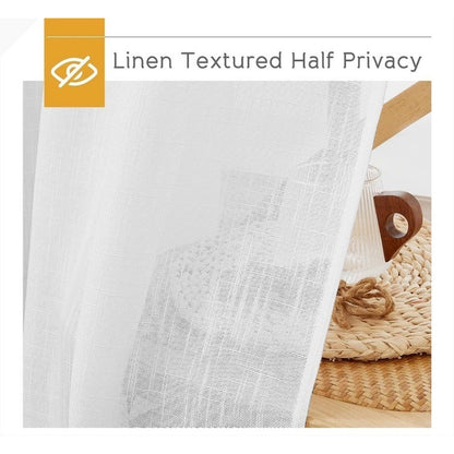 RYB HOME Sheer White Curtains 70x108 1 Pair