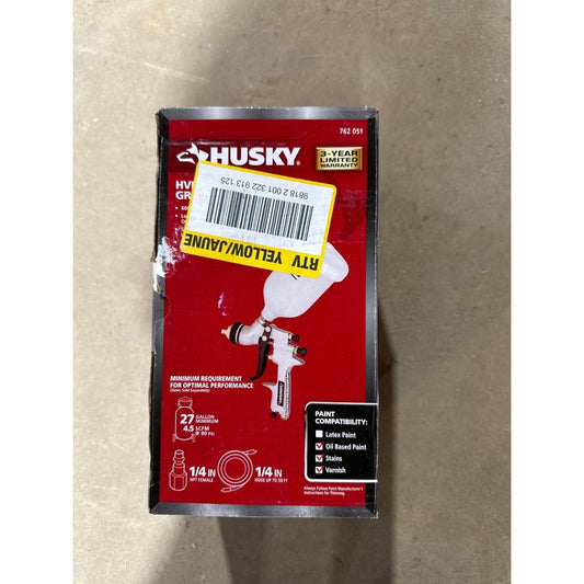 Husky HVLP Spray Gun Gravity Feed 600cc Cup Low Overspray Painting Kit