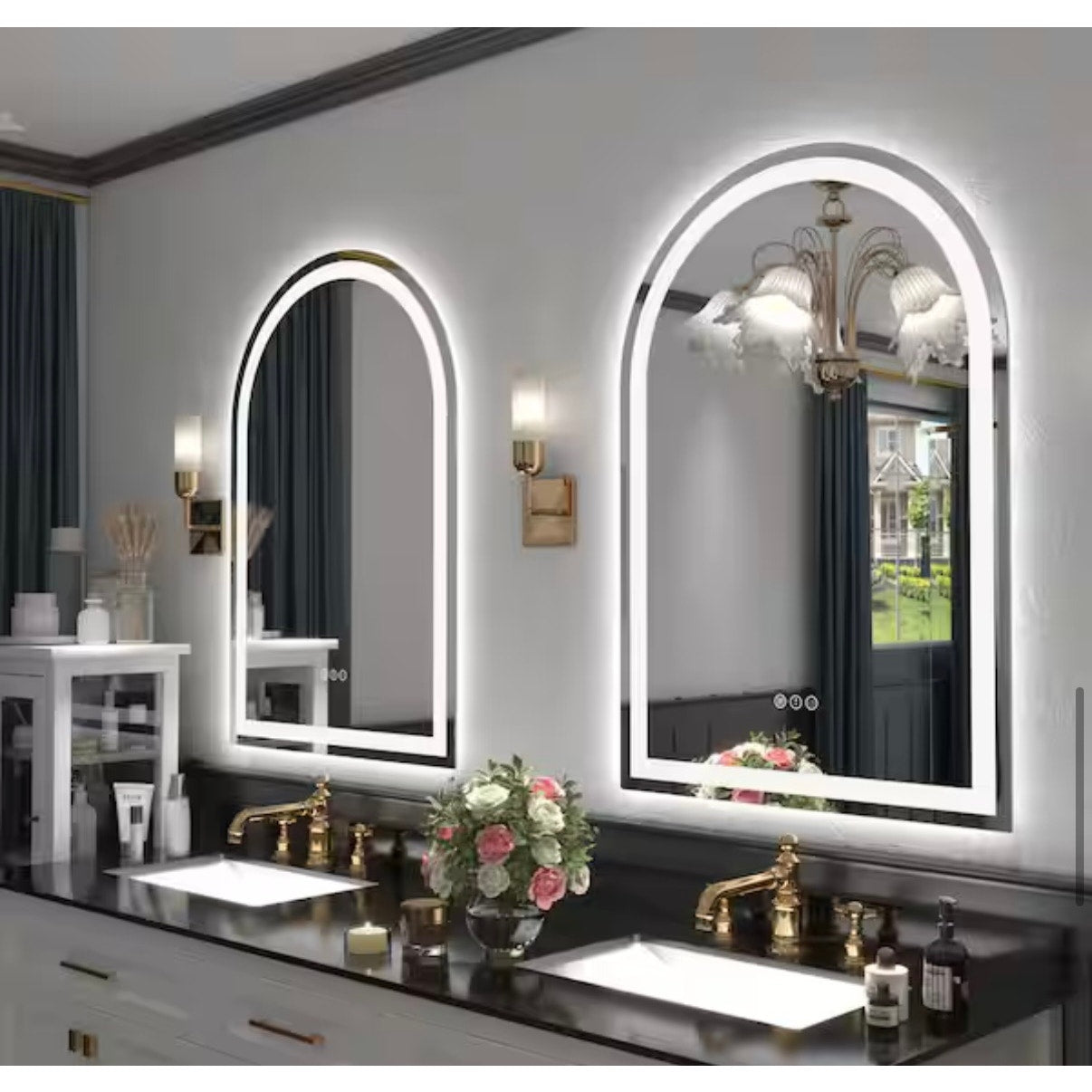 Apmir 26 x 38 Arch LED Bathroom Vanity Mirror Anti Fog Frameless Lighted Mirror New