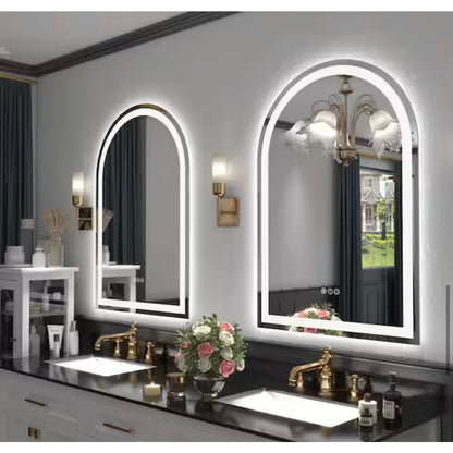 Apmir 26 x 38 Arch LED Bathroom Vanity Mirror Anti Fog Frameless Lighted Mirror New