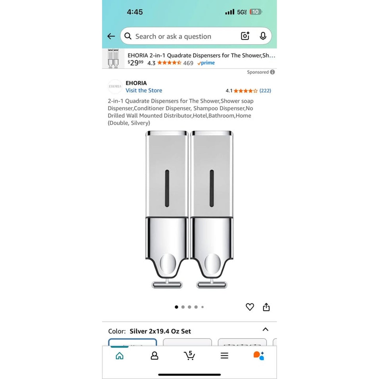 2-in-1 Quadrate Dispensers for The Shower