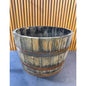 Genuine White Oak Whiskey Barrel Planter 26” Dia x 17.5” H (B100) – Rustic – BRAND NEW