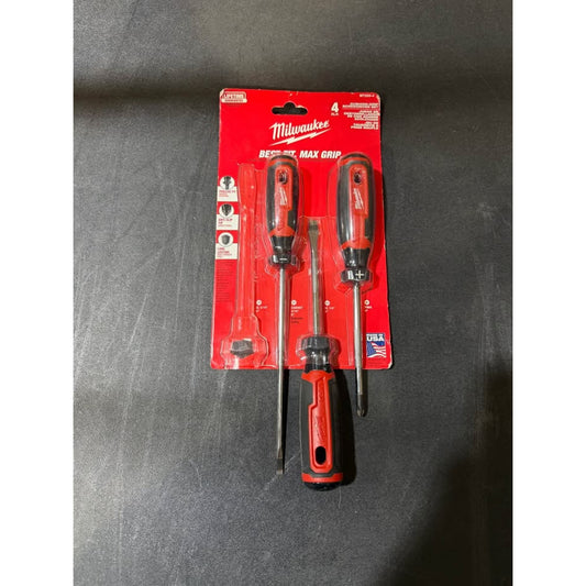Milwaukee 4-Piece Multi-Bit Screwdriver Set Cushion Grip New Missing 5/16 Flathead