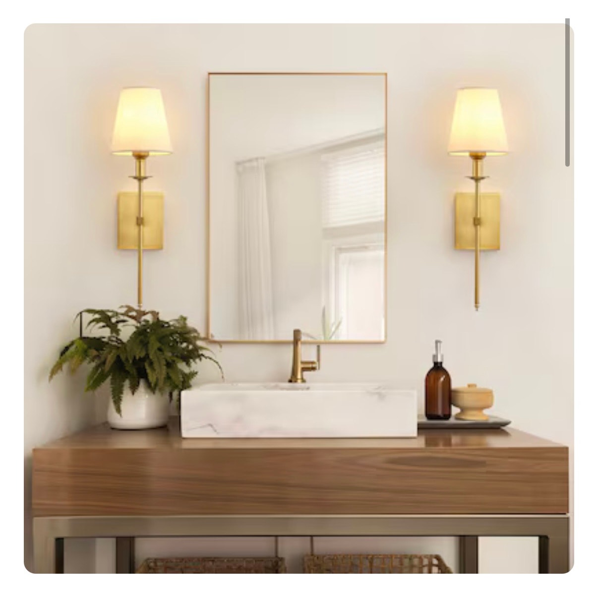 GoYeel 6.3-in W 1 -Light Gold Wall Sconce