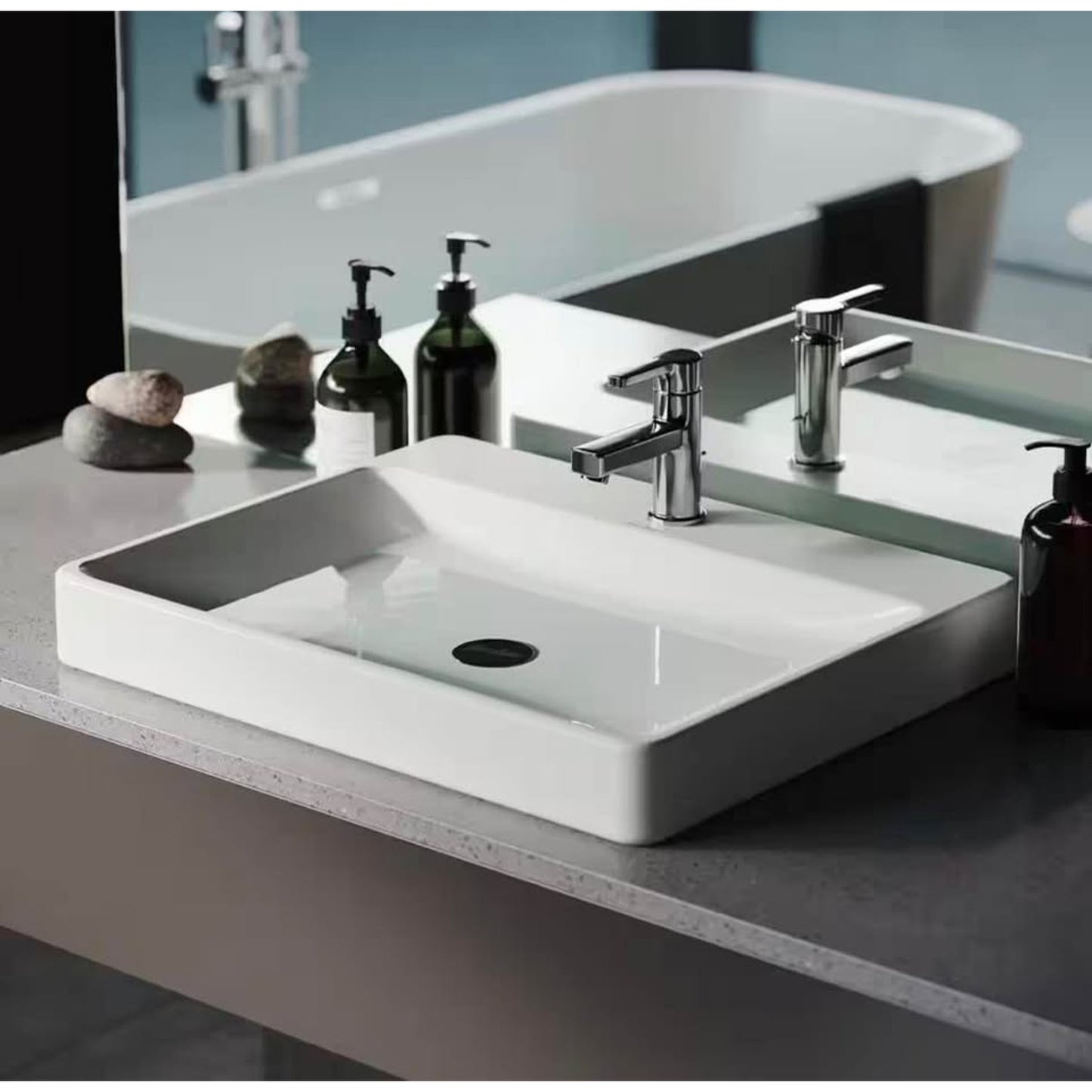 Swiss Madison Carre Rectangular Vessel Sink White (SM-VS202) – NEW
