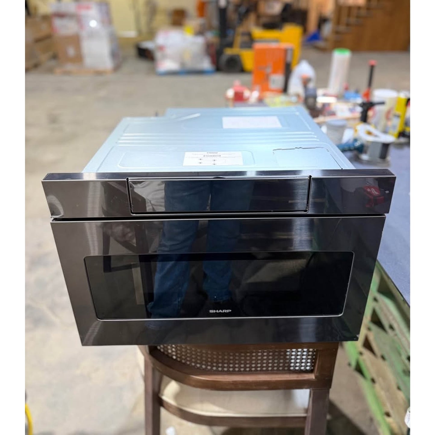 Sharp 24” Black Stainless Microwave Drawer 1.2 cu ft (SMD2470AH) NEW – Small Dent