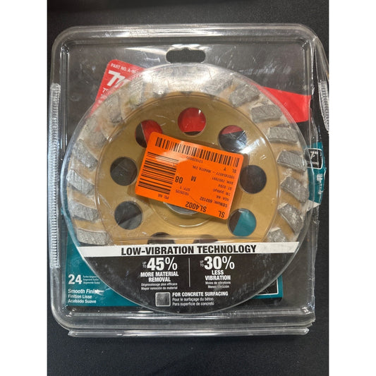 Makita 7" Turbo Diamond Cup Wheel Angle Grinder 24-Seg Low-Vibration