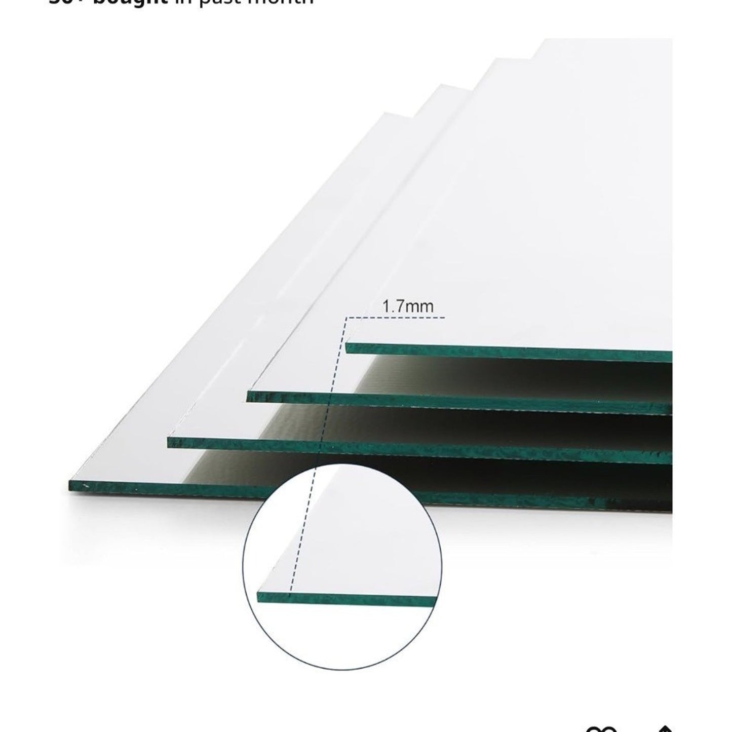 Suwimut Set Of 10 Square Mirror Candle Plates 12"x12" Frameless Glass Mirror Tra