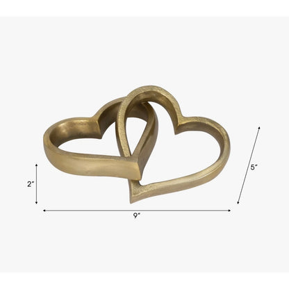 Aluminum Heart Shape Glam Style for Home Office Bedroom Living Room Decor - 2" Gold & Metallic