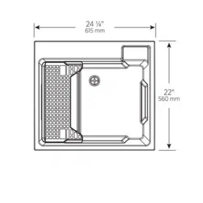 RUGGED TUB 24x22 Black Utility/Laundry Sink Tub (B24B-1) – TUB ONLY + DRAIN PLUG – NEW