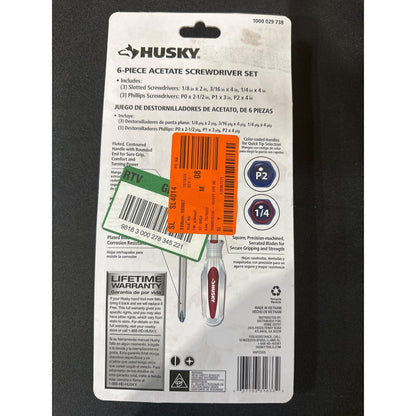 Husky 6-Piece Acetate Screwdriver Set With Lifetime Warranty