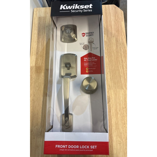 Kwikset Security Series Front Door Lock Set Satin Nickel SmartKey