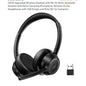 Wireless Bluetooth 5.4 Headset With Noise Canceling Mic USB Dongle Spin-To-Mute