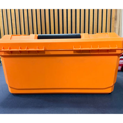 Home Depot 19 in Portable Toolbox Orange Used Missing Latch