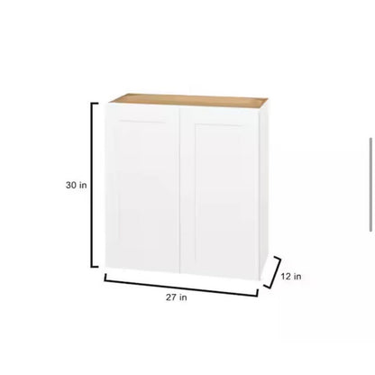 Hampton Bay 27 in. W x 12 in. D x 30 in. H Ready to Assemble Plywood Shaker Wall Kitchen Cabinet