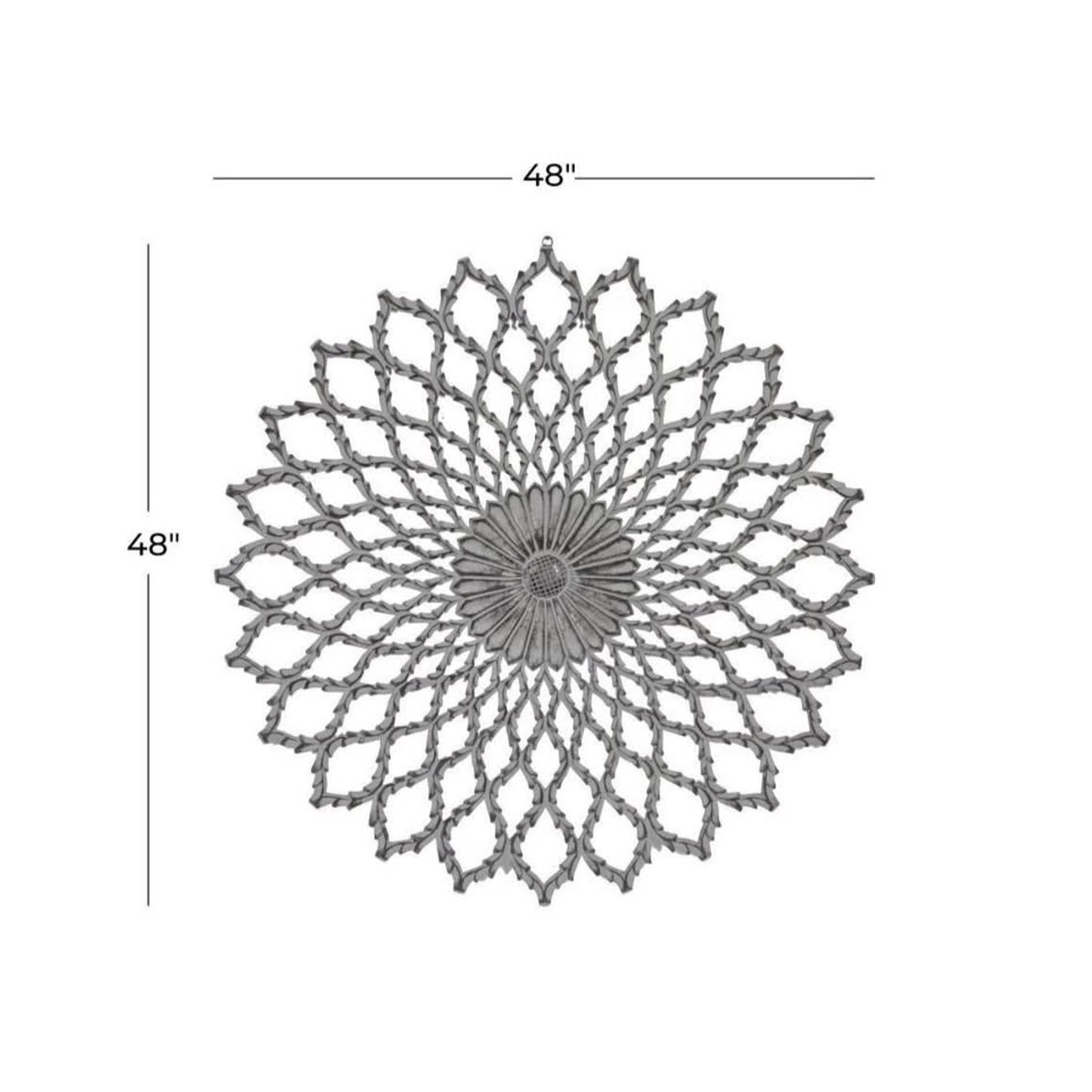 Litton Lane 48 in. x 48 in. Wood Gray Cut-out Starburst Wall Decor