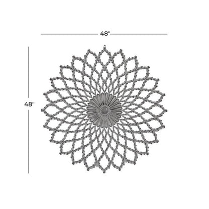 Litton Lane 48 in. x 48 in. Wood Gray Cut-out Starburst Wall Decor